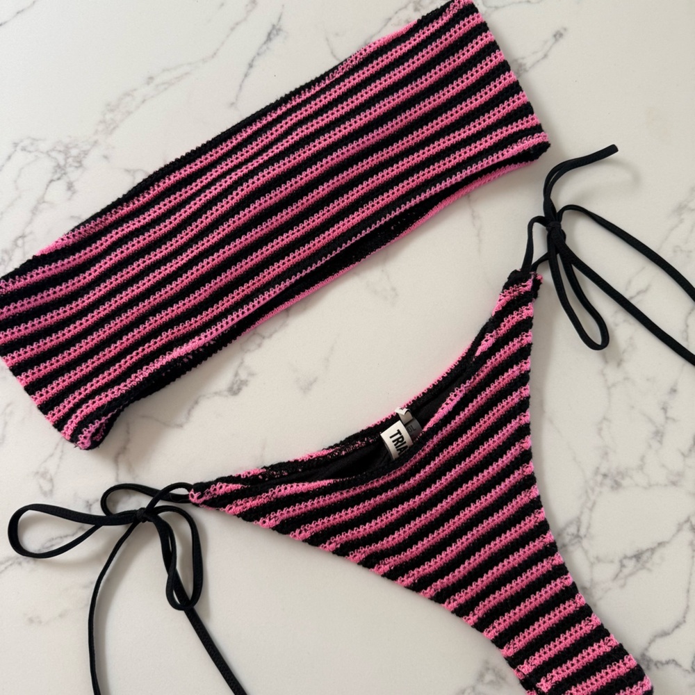 Triangl Swimwear Kaya Crochet Bandeau Bikini SET - Caro - Size Large